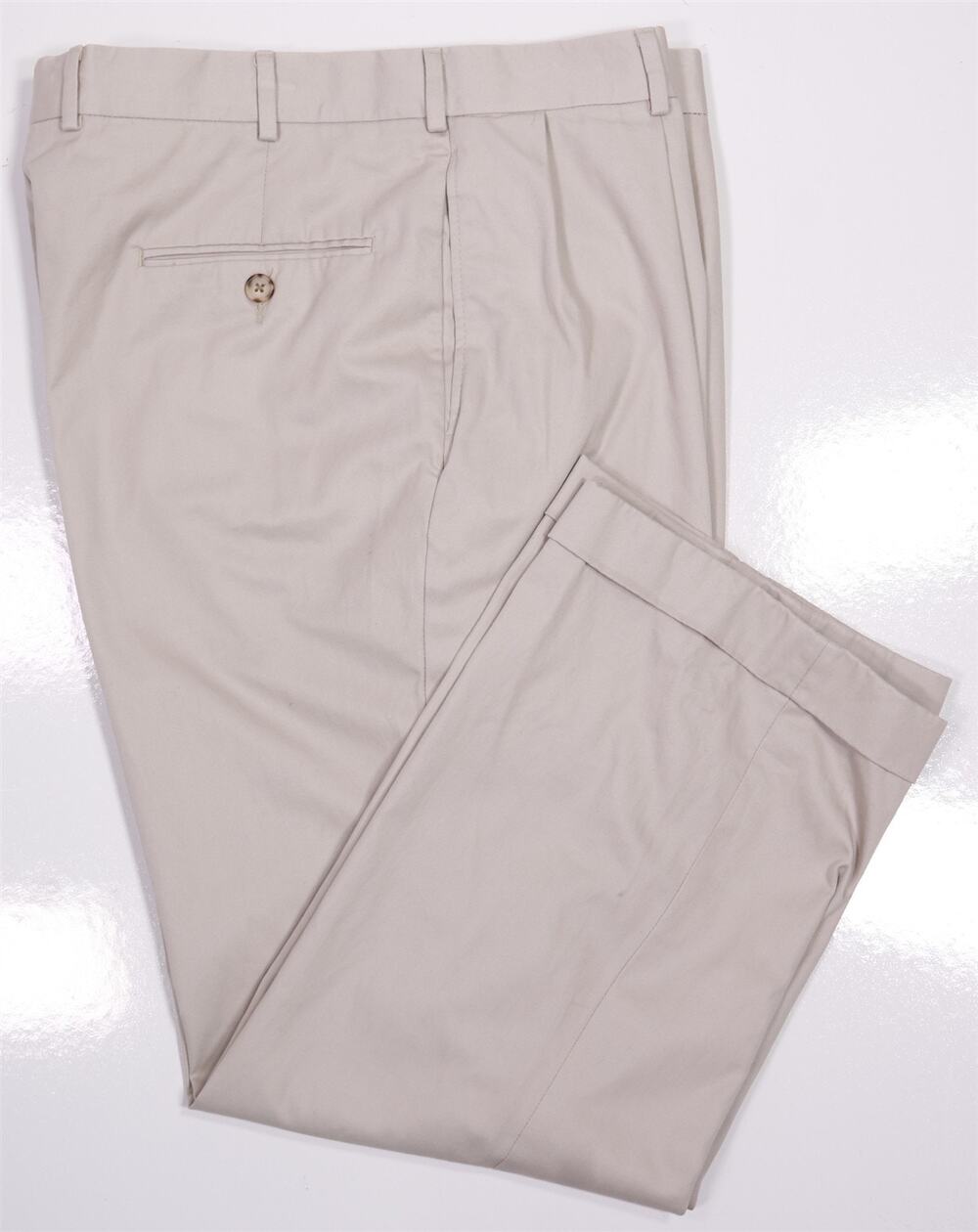 Maus & Hoffman Sea Island Cotton Khaki Tan Pleated Chino Pants 36x27